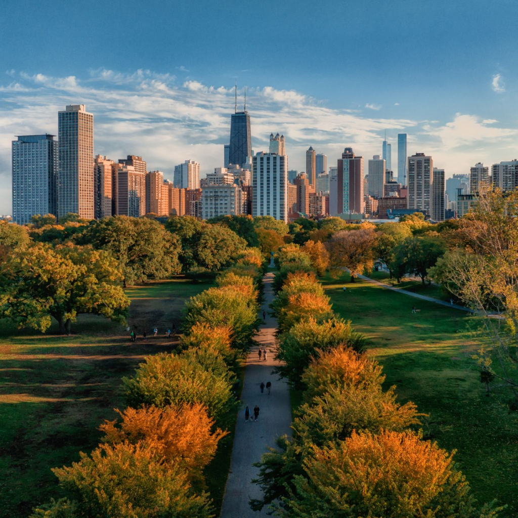 Views of Chicago from Lincoln Park.